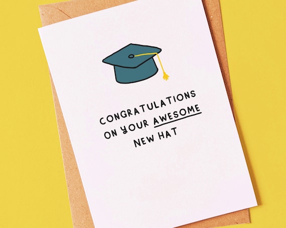 best grad cards New Hat - Funny Graduation Congratulations Card for a Best Friend, Brother,  Sister, Boyfriend or Girlfriend