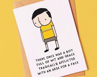 Bum - Funny, rude birthday card for your best friend, brother, husband, boyfriend or dad