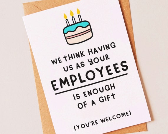Funny Birthday Card for a Boss Manager or Employer From His | Etsy