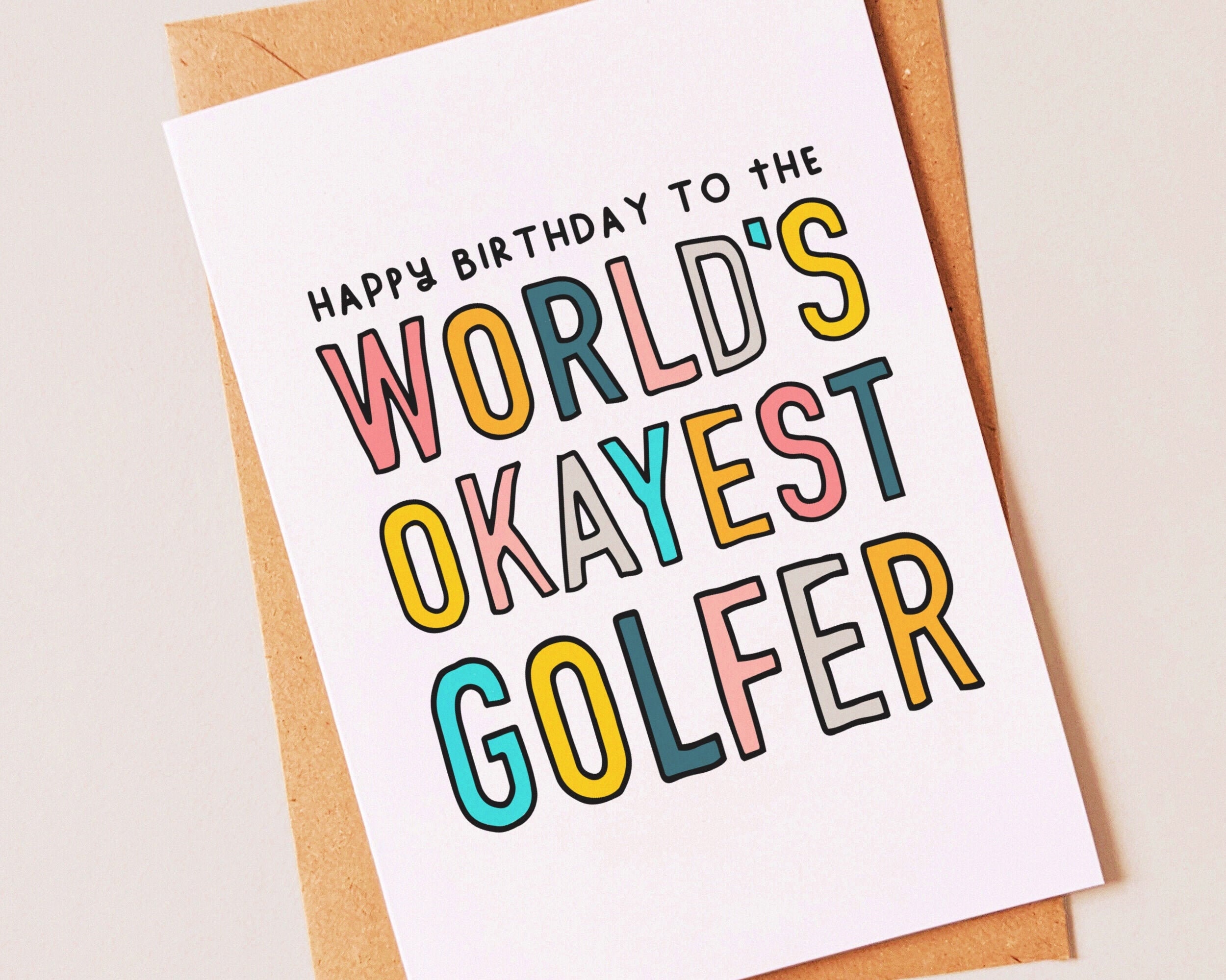 Okayest Golfer Funny Golf Birthday Card for Your Best Etsy