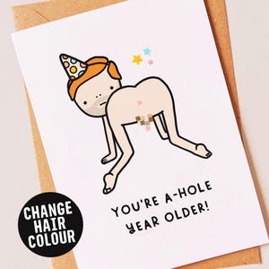 Rude, funny personalised birthday card for him, friend, boyfriend, brother or husband afbeelding 3