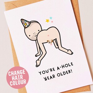 Rude, funny personalised birthday card for him, friend, boyfriend, brother or husband afbeelding 2