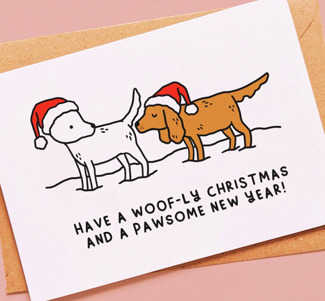Funny Dog Christmas Holiday Card for a Work or Best Friend, Boyfriend ...