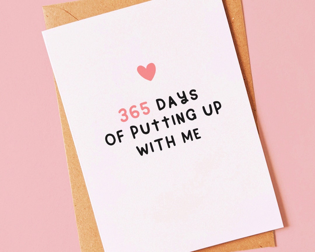 Cute and Funny 1 Year Anniversary Card for Boyfriend, Girlfriend ...