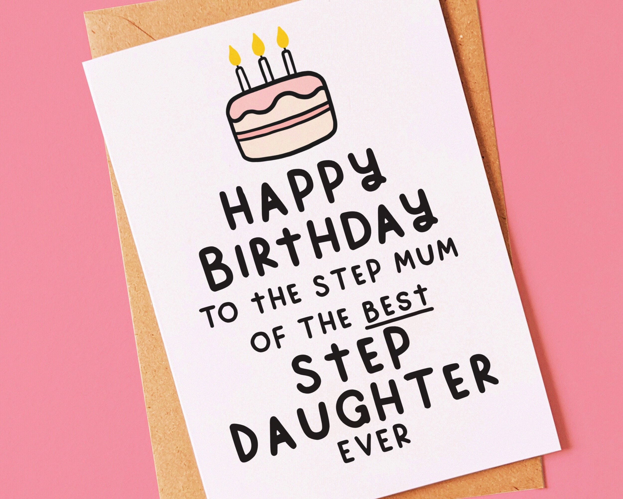 Funny birthday card for a step mum from her step daughter | Etsy