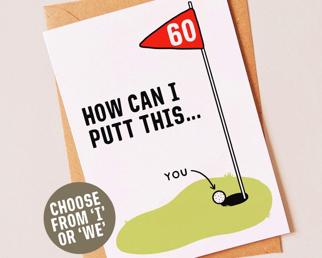 Funny Golf 60th Birthday Card for a Golfer Husband, Dad, Friend ...
