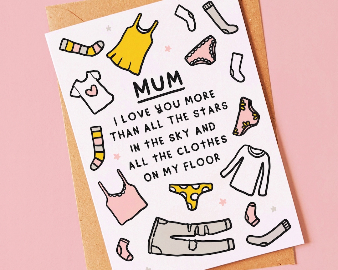 Cute, Funny Birthday, Mothers Day Card for Mum From Teen Child, Son or ...