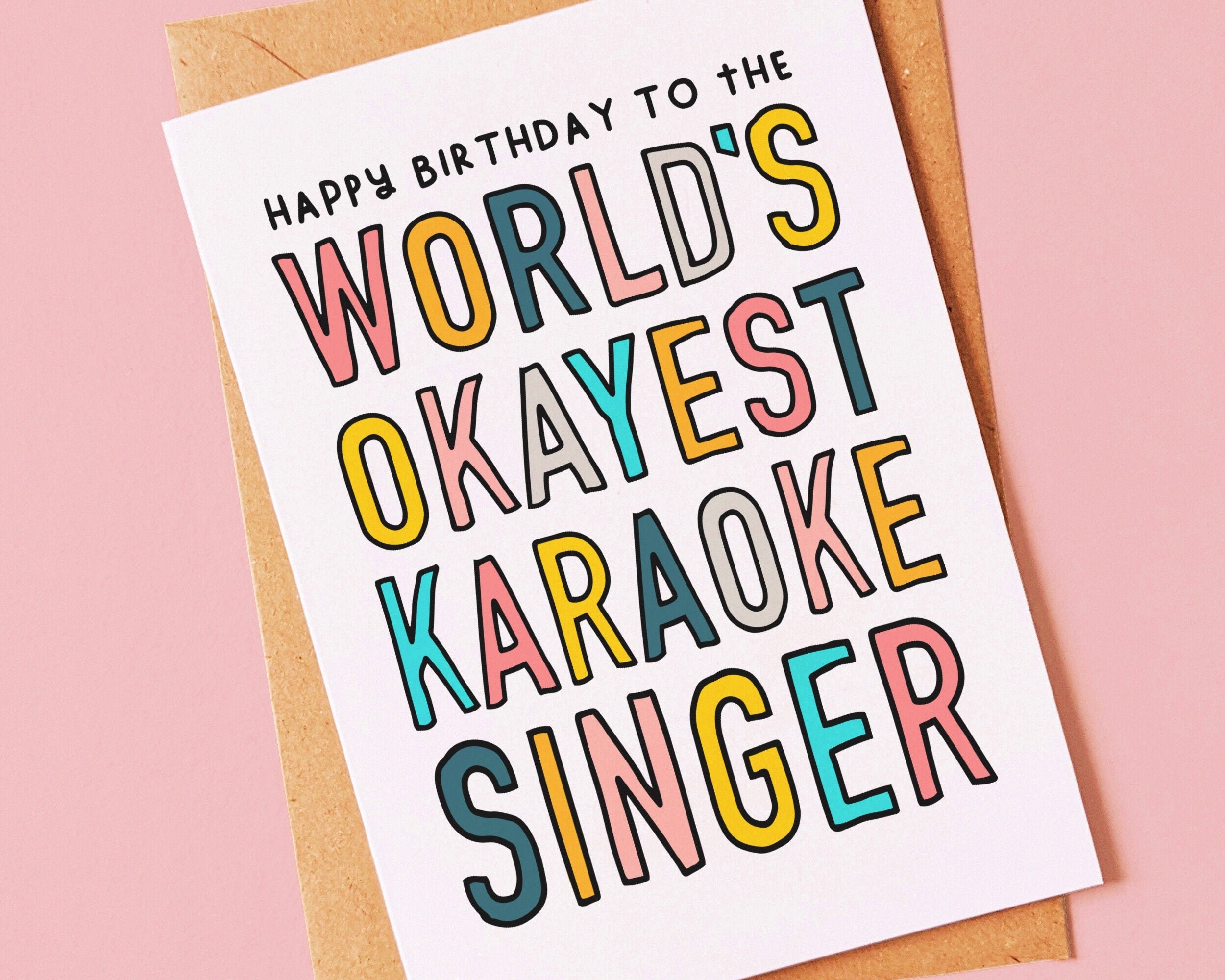 Okayest Karaoke Singer Funny Birthday Card for Your Brother Etsy