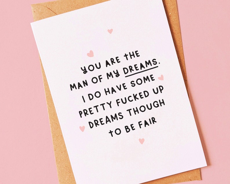 Funny, rude anniversary or valentines day card for husband, boyfriend, fiancé or partner