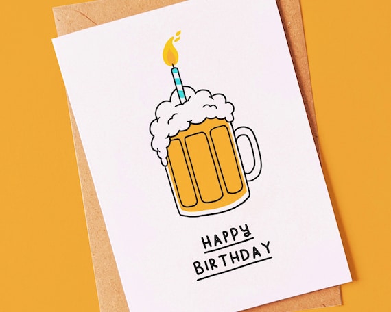 Funny Birthday Card For Men - Cheers To Low Expectations Beer Theme Card For Dad & Brother
