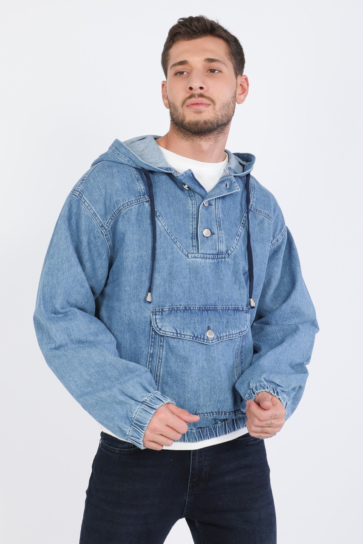 mens jeans hoodie