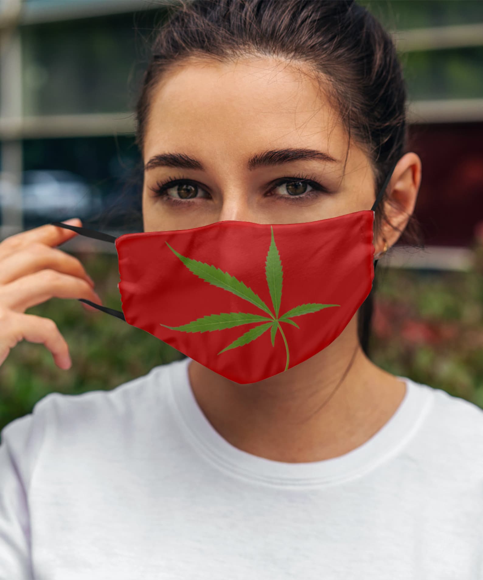 Cannabis leaf print red face mask designer face mask Etsy