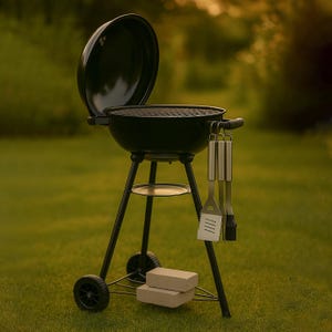 Portable Charcoal Grill & Smoker with Tools: 18&quot; BBQ for Camping, Tailgating