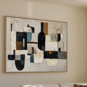 Mid Century moderne abstrakte druckbare Kunst - Neutrale Erdtöne Kunstdruck - skandinavisches Wohndekor - 043