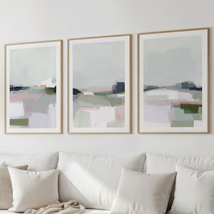 Set of 3 Abstract Art - Neutral Printable Wall Art - Soft Pastel Prints - Modern Wall Decor - Landscape Art Print - Printable Wall Art 102