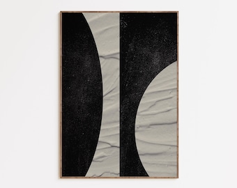 Black and Beige Neutral Abstract Printable Wall Art - Modern Minimalist Geometric Art Prints - Scandinavian Home Decor