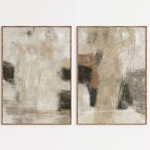 Set of 2 Art Print, Neutral Art Print , Abstract Wall Art, Black and Beige, Modern Wall Art, Printable Wall Art, Digital Download