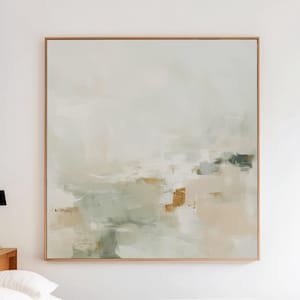Salviagrönt och beige neutralt konsttryck - Modern abstrakt utskrivbar väggkonst - Skandinavisk heminredning - 163