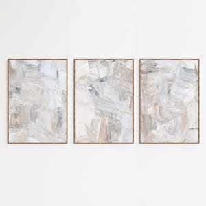Neutrale Art Prints - 3er Set Abstrakte Wandkunst - Beige Kunstdruck Set - Skandinavisches Wohndekor - Moderne Art Prints - Druckbare Kunst - 078