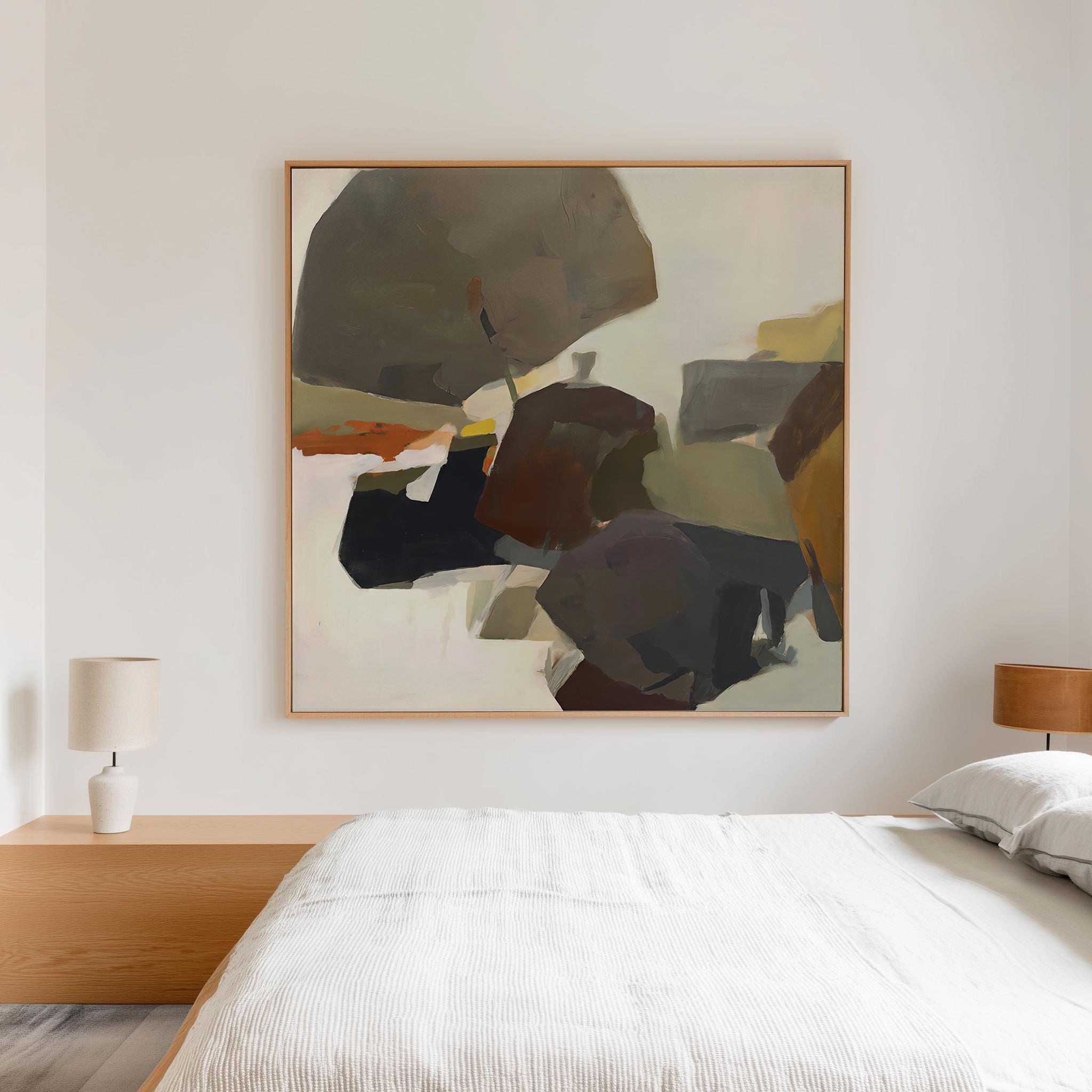 Modern Abstract Art Print - Moody Earth Tone Printable Wall Art ...