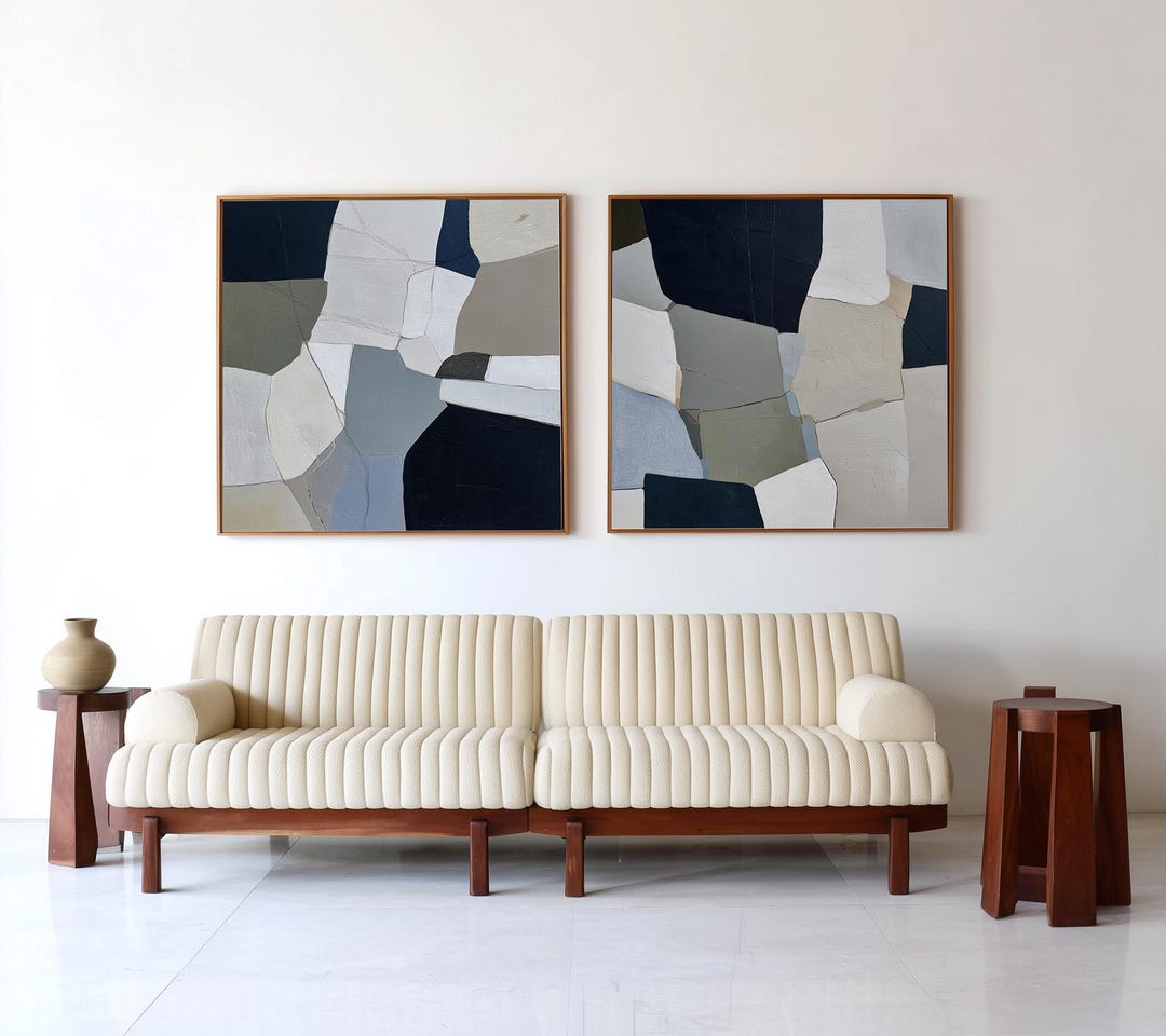 Modern Abstract Printable Wall Art - Neutral Gray Set of 2 Prints ...