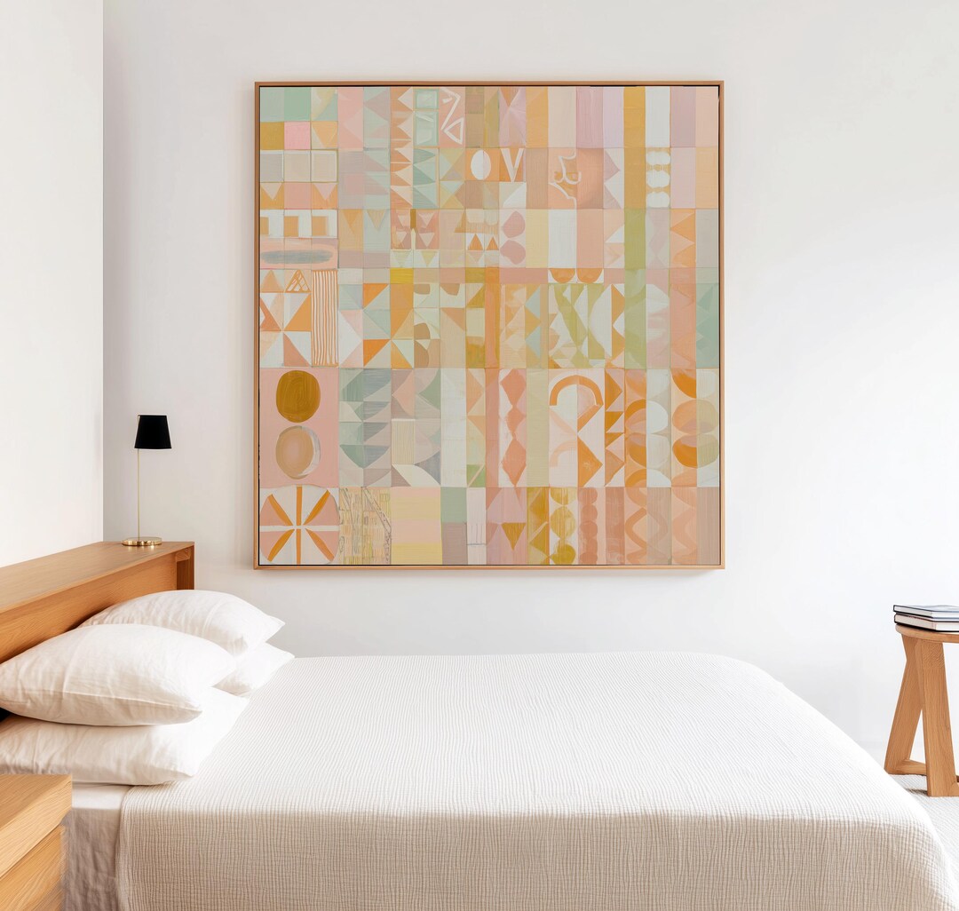 Mid Century Modern Abstract Wall Art - Minimalist Geometric Art Print ...
