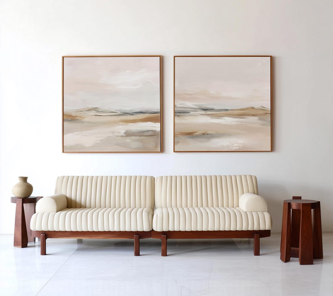 Neutral Beige Abstract Printable Wall Art - Modern Minimalist Set of 2 ...