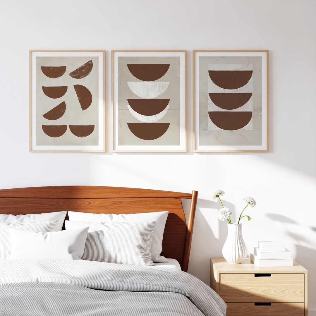 Mid Century Modern Printable Wall Art - Minimalist Abstract Set of 3 ...