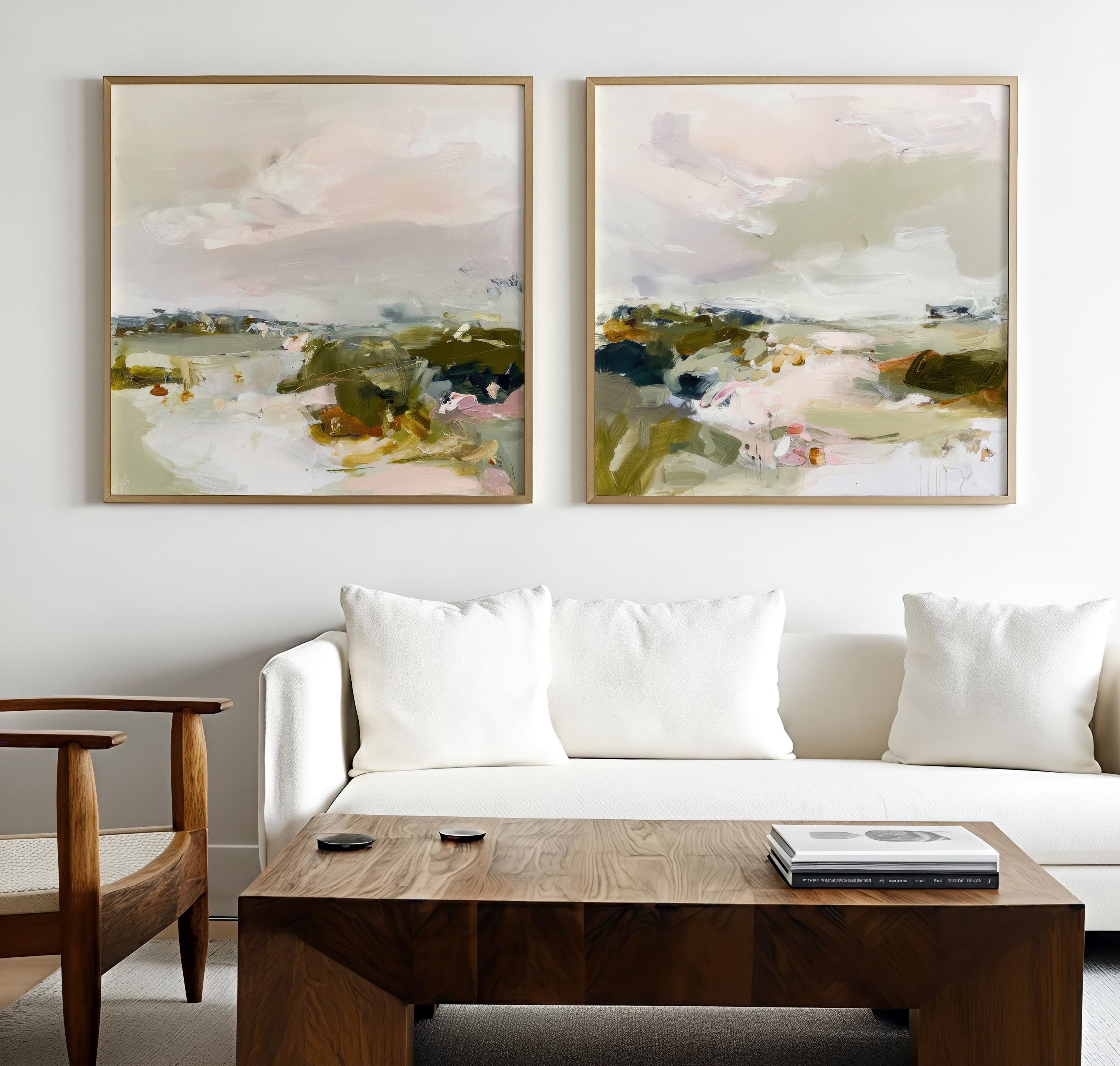 Modern Abstract Printable Wall Art - Neutral Landscape Set of 2 Prints ...