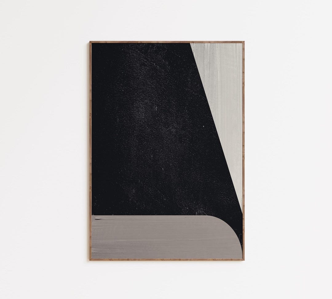 Modern Abstract Printable Wall Art - Minimalist Black and Beige Neutral ...