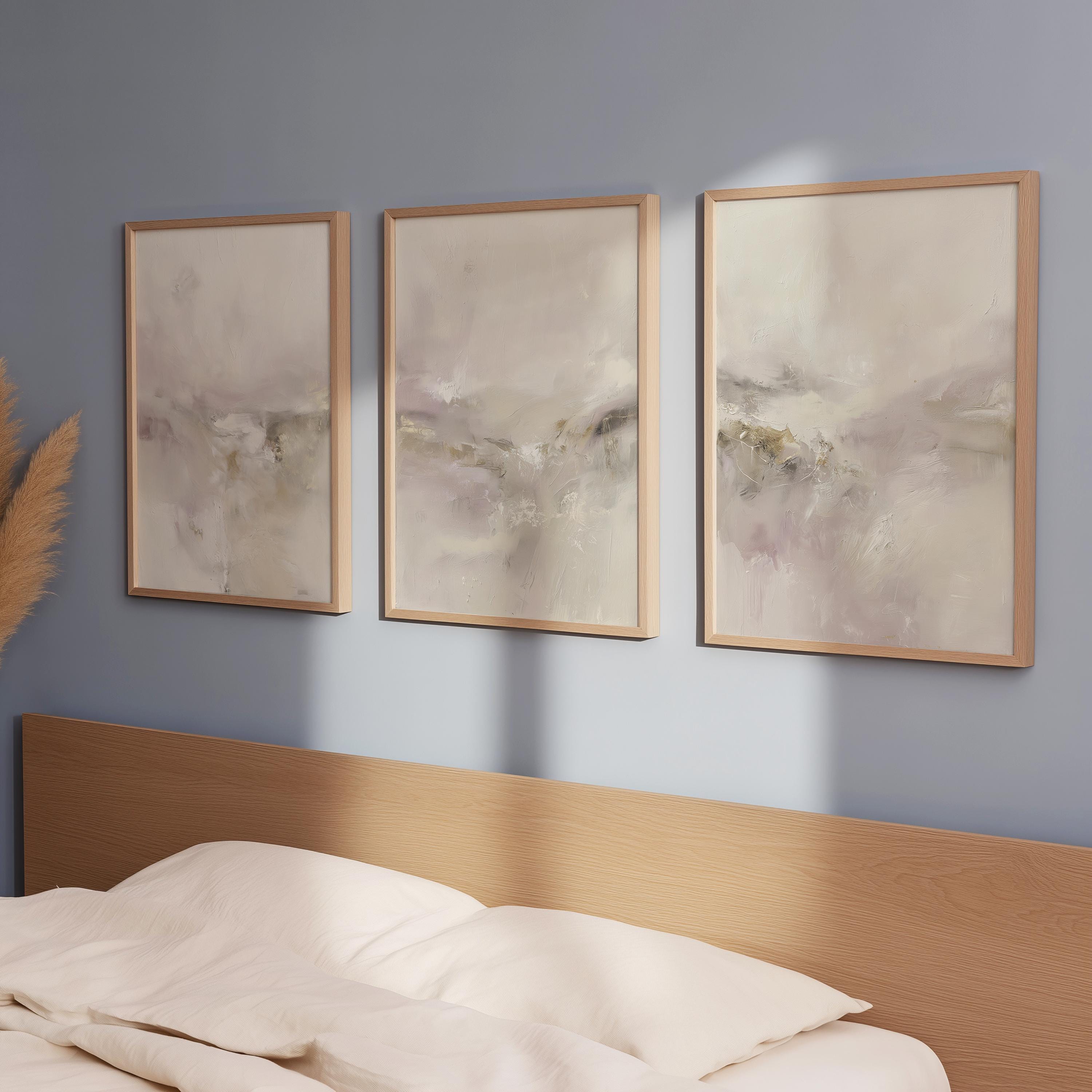 Neutral Beige Abstract Printable Wall Art - Modern Minimalist Set of 3 ...