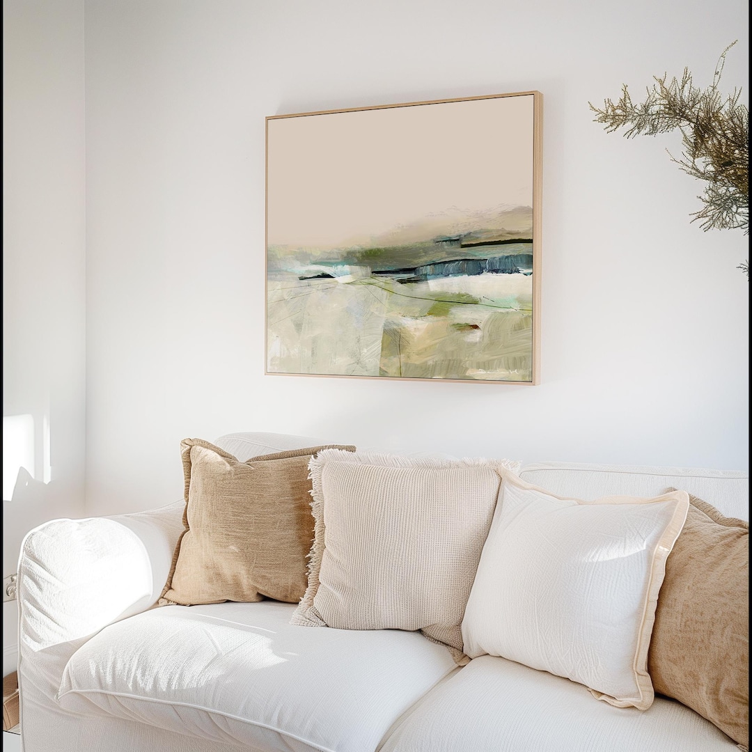 Abstract Landscape Printable Wall Art - Neutral Beige and Gree Art ...