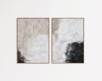 Printable Abstract Art Set Black and Beige Geometric Prints Minimalist ...