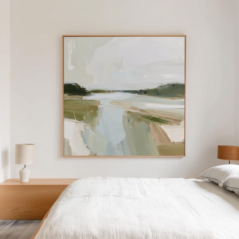 Sage Green Abstract Landscape Printable Wall Art - Modern Neutral Art ...