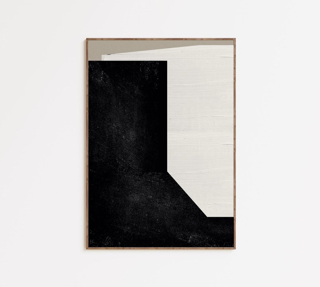Black and Beige Wall Art | Abstract Art Print | Modern Geometric Print ...