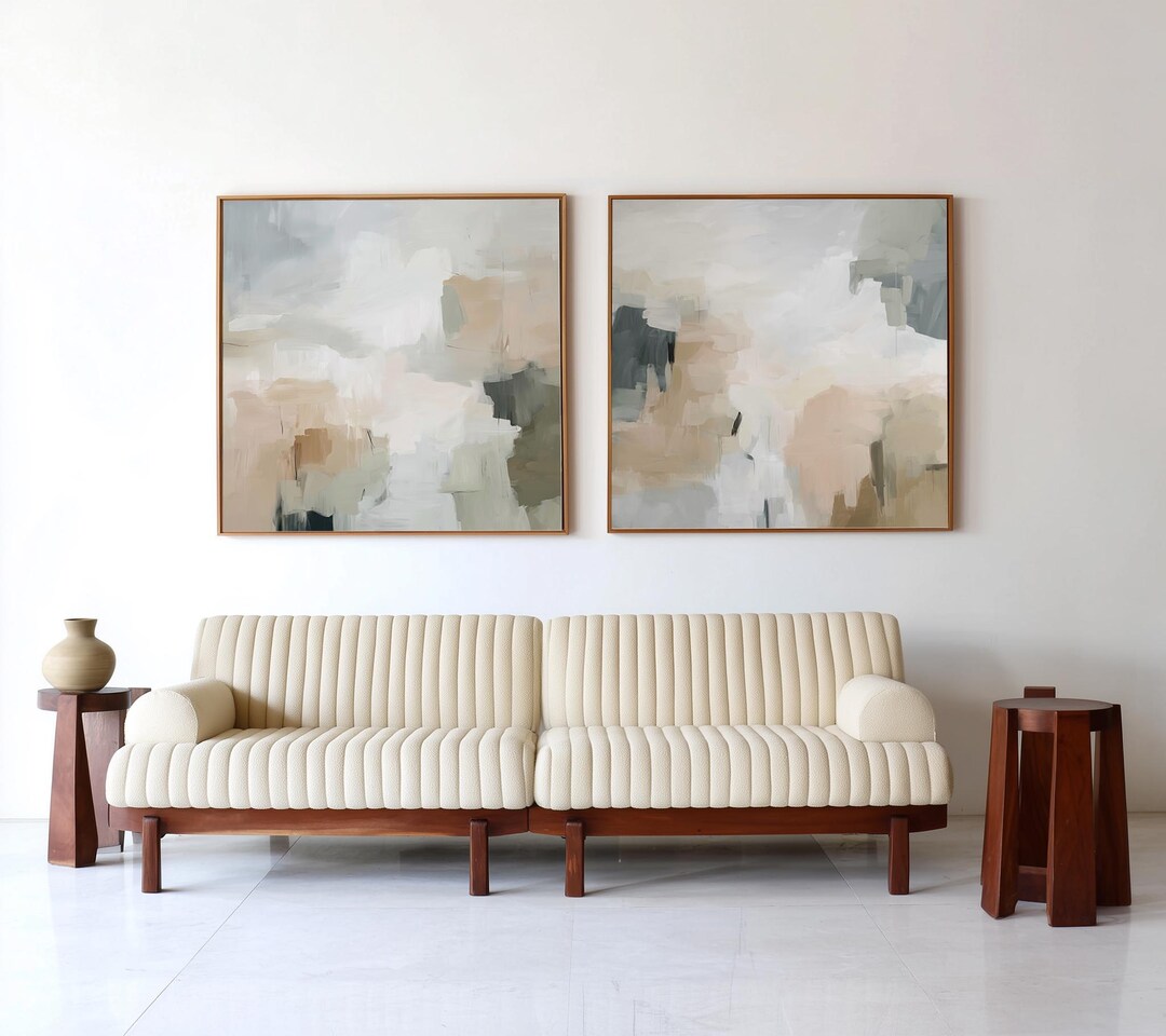Neutral Beige Printable Wall Art - Modern Abstract Set of 2 Prints ...