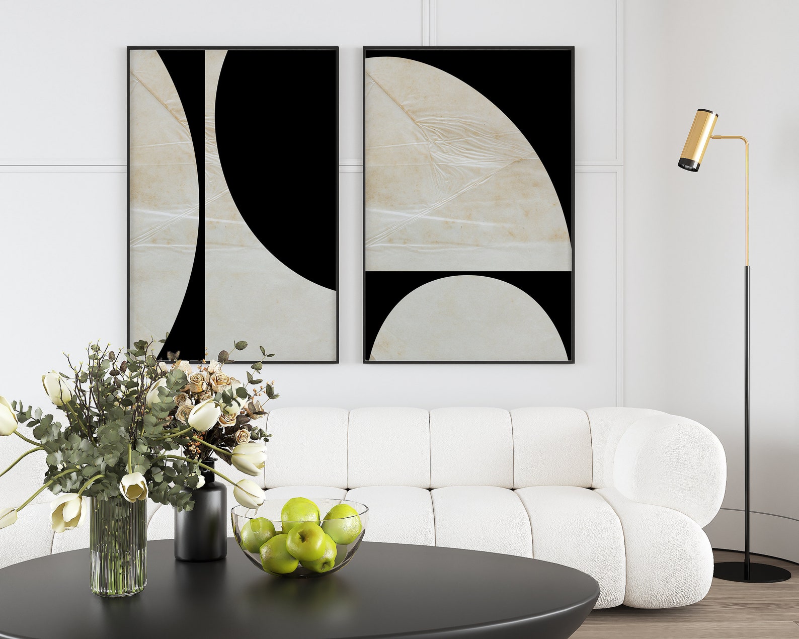 Curated visual reference: Visual Reference: Printable Abstract Art Set Black And Beige Geometric Prints Minimalist