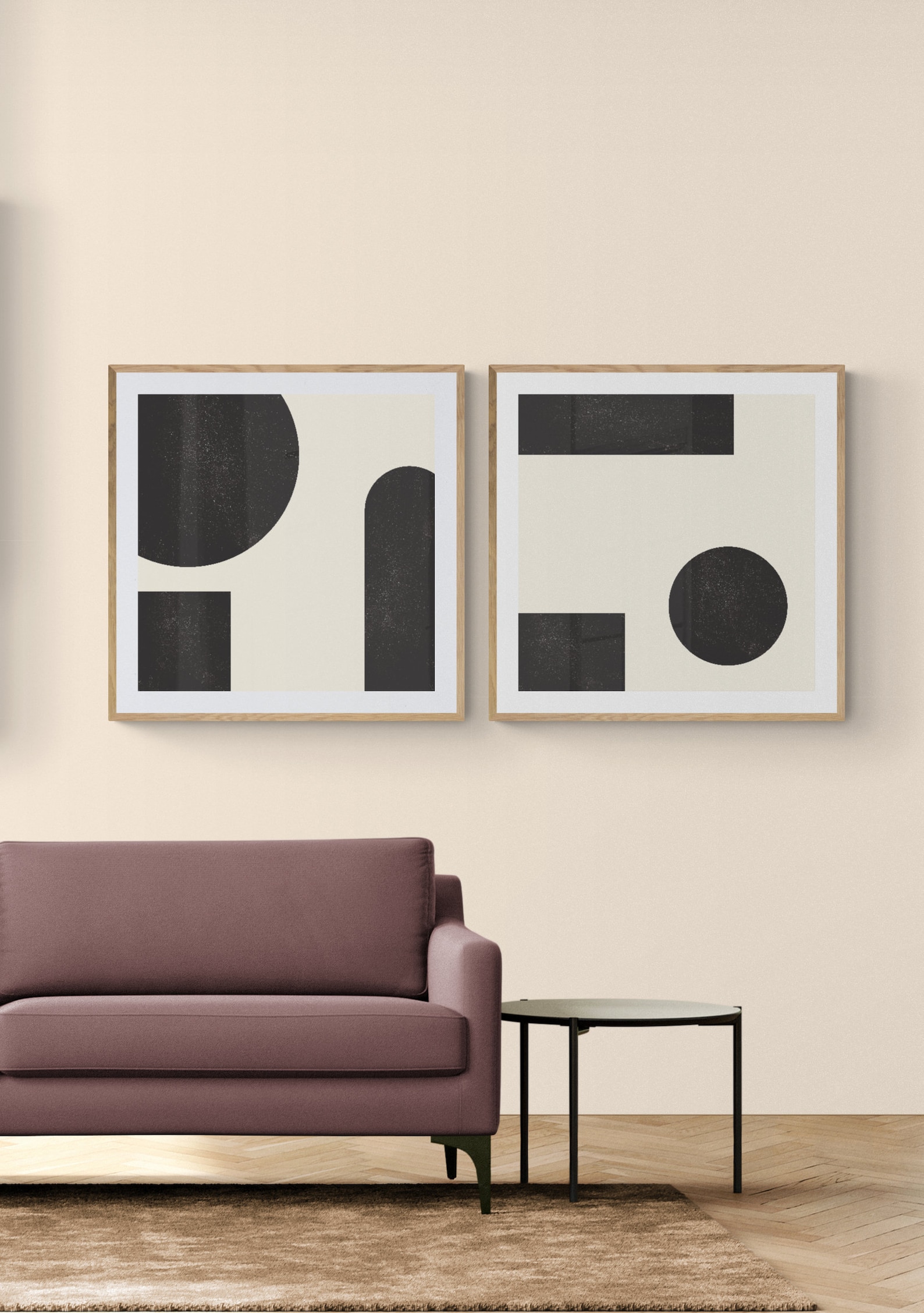 Geometric Wall Art Set Abstract Art Prints Set of 2 Prints Etsy