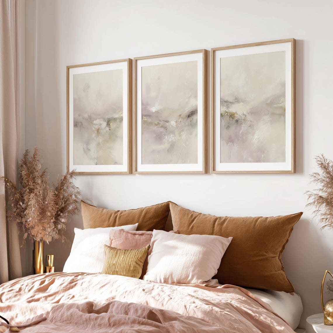 Neutral Beige Abstract Printable Wall Art - Modern Minimalist Set of 3 ...