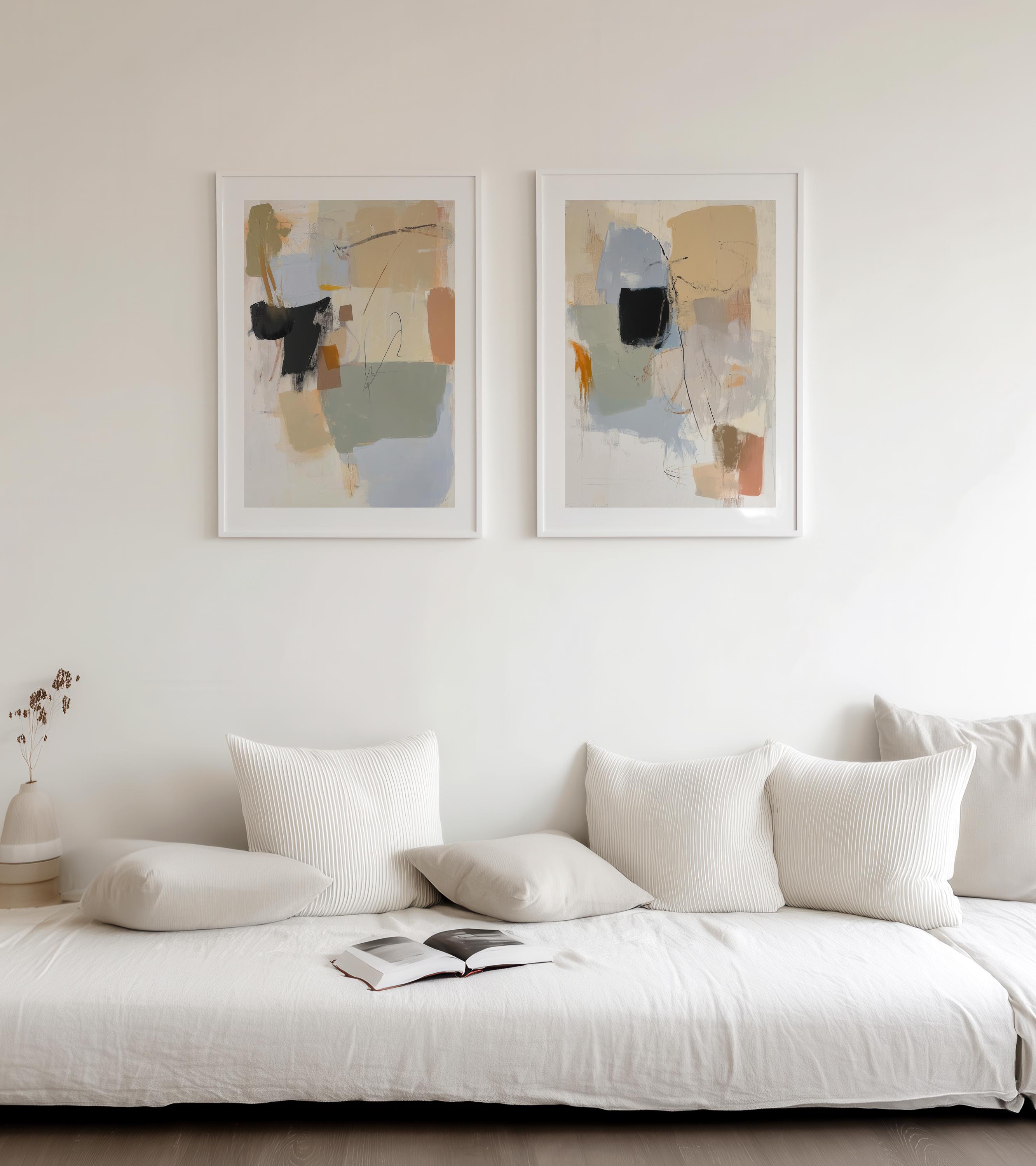 Modern Abstract Printable Wall Art - Neutral Set of 2 Prints ...
