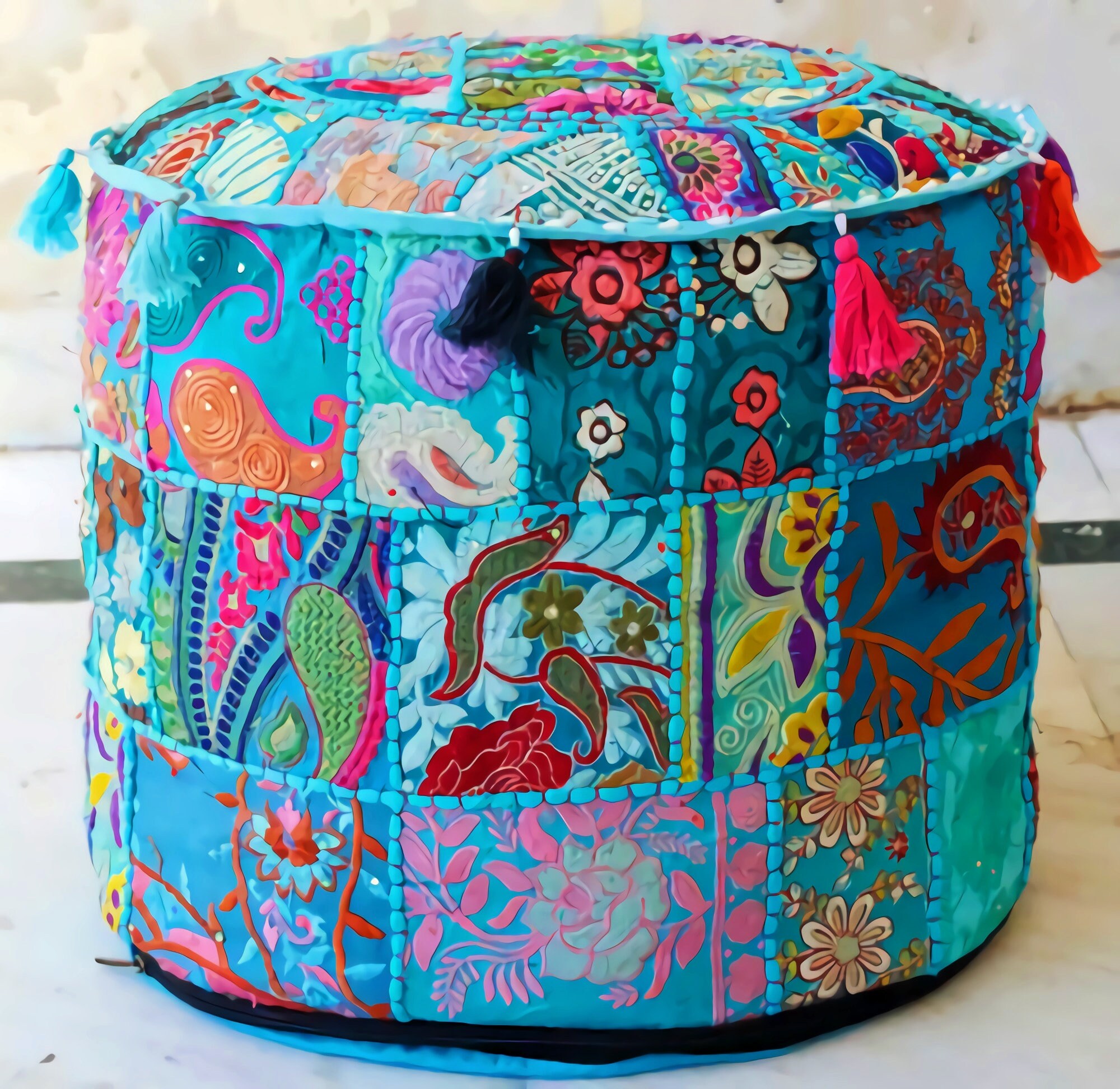 Handmade Patchwork Ottoman Cover Ottoman Bohemian Cover Home Etsy
