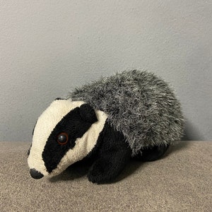 Wild Republic Plush Honey Badger Black Gray 12 Stuffed Animal SOFT Toy Doll