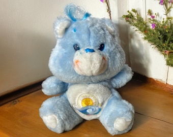 Care Bears plush Sea Friend 6” UK Exclusive Vintage 1980s, plush Stuffed Toy Blue Care Bear