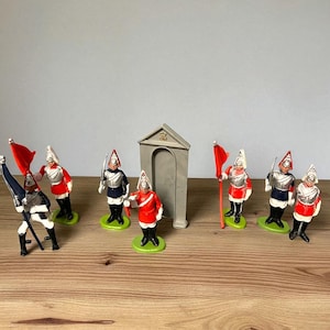 Rare Britains Toy Soldiers Set | Vintage UK Miniatures | British Army Guards Herald Scots Figures | 1960s 1970s Hong Kong Plastic