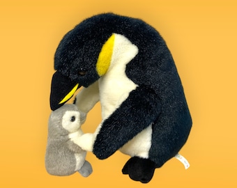 Mother & Baby Emperor Penguin Plush Stuffed Animal 12" / Penguins family