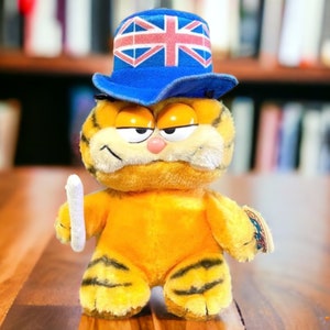 Vintage Garfield Plush Toy, 80s Dakin Stuffed Animal, Retro Cartoon Collectible Gift