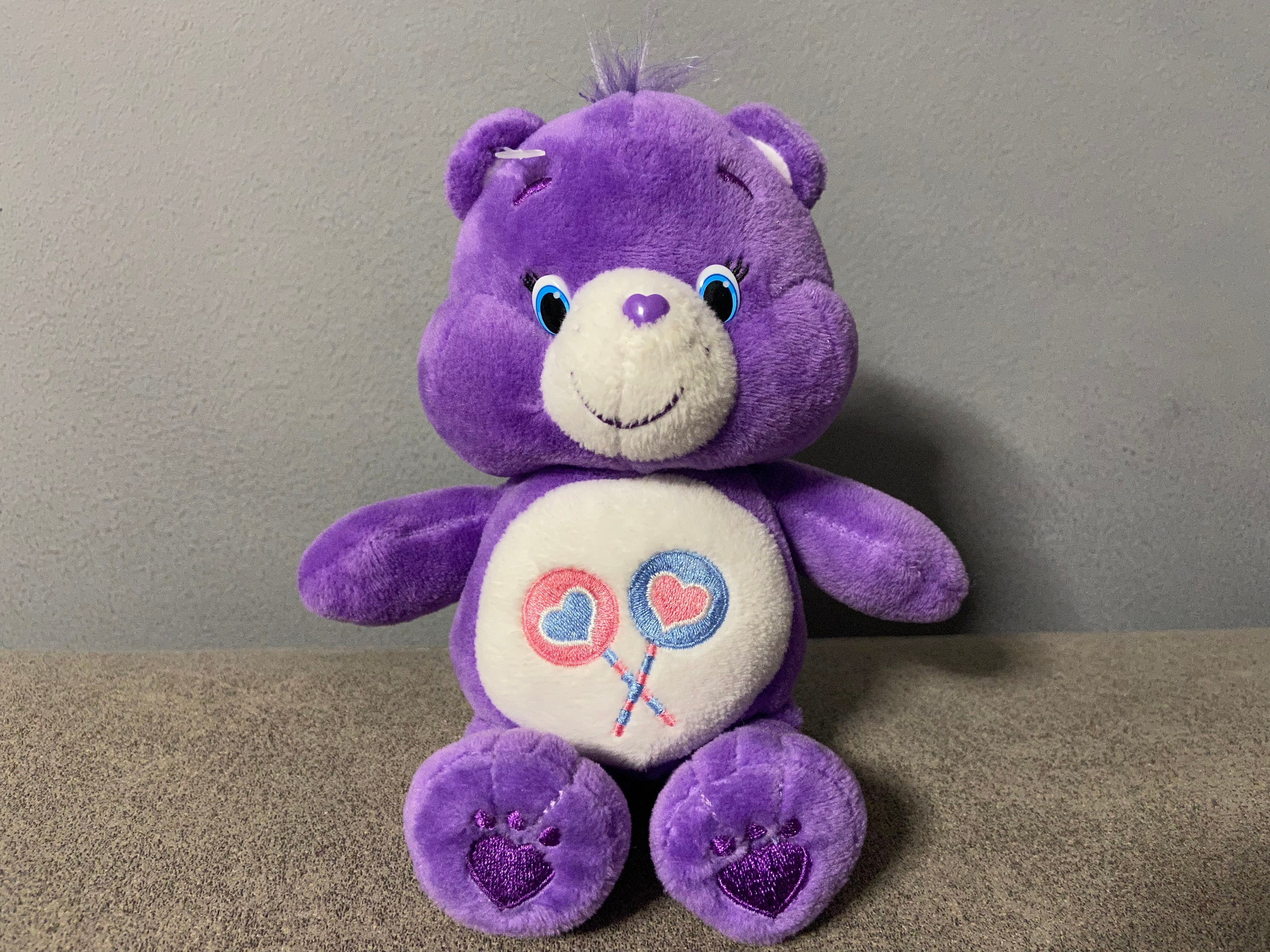 stuffed purple bear