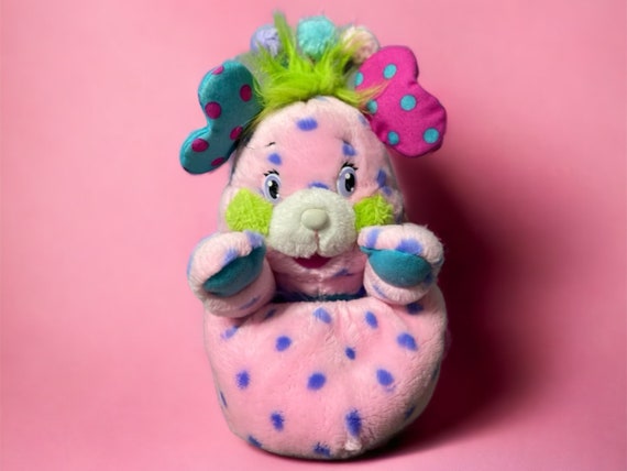 Popples Polka Dottie 12 Plush Doll Ball Stuffed Animal Pink Purple