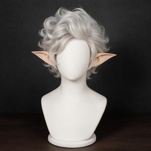 Astarion Cosplay Wig BG3 Baldur&#39;s Gate 3 Vampire Elf Wig | High-Quality Silver Curly Heat Resistant Synthetic Anime Hair | Halloween costume