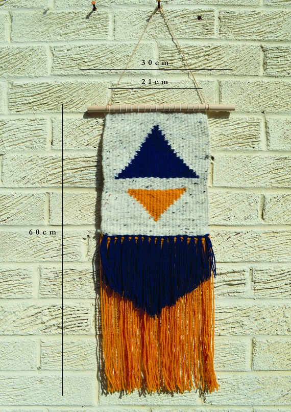 Weave Wall Hanging Navy Blue and Mustard Yellow Wall Tapestry Wall Decor Home Decor Minimalist Weave Tapestry Wall Hanging Decor Etsy Canada